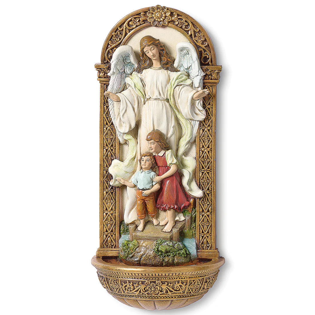 Joseph's Studio Guardian Angel Holy Water Font (7.25") - Renaissance Collection