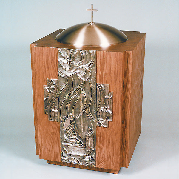 Oak Wood Baptismal Font: 6330 Style - 28" Square Top