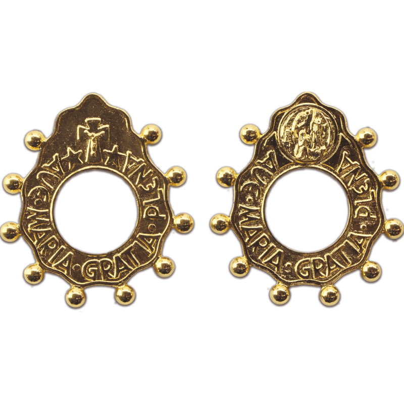 Metal Rosary Ring - Gold