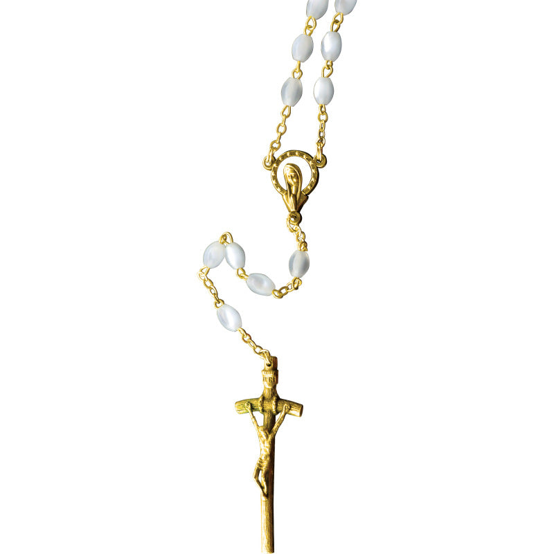 Slabbinck Gold-Coloured Mother-of-Pearl Rosary