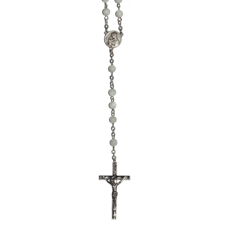 Slabbinck Silver-Plated Oval Mother-of-Pearl Rosary