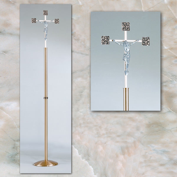 Floor Processional Crucifix: 6497 Style - 84 1/2" Ht