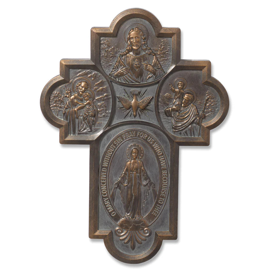 Joseph's Studio 4-Way Medal Wall Cross (8.5")