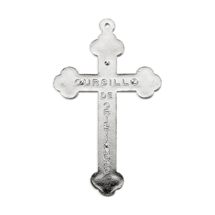 Silver Finished Cursillo Crucifix with Black Epoxy (2-1/2" Ht)