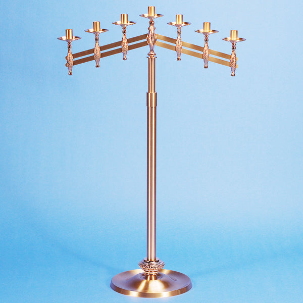 Lampadaire porte-cierge ajustable bronze clair 3, 5, 7 (A) : Style 7020