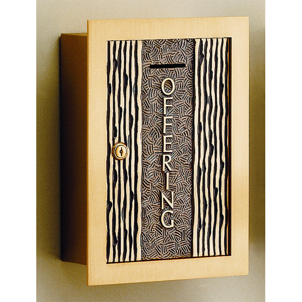 Bronze Offering Box w/Description & Key #: 7120 Style - 12 3/8" Ht