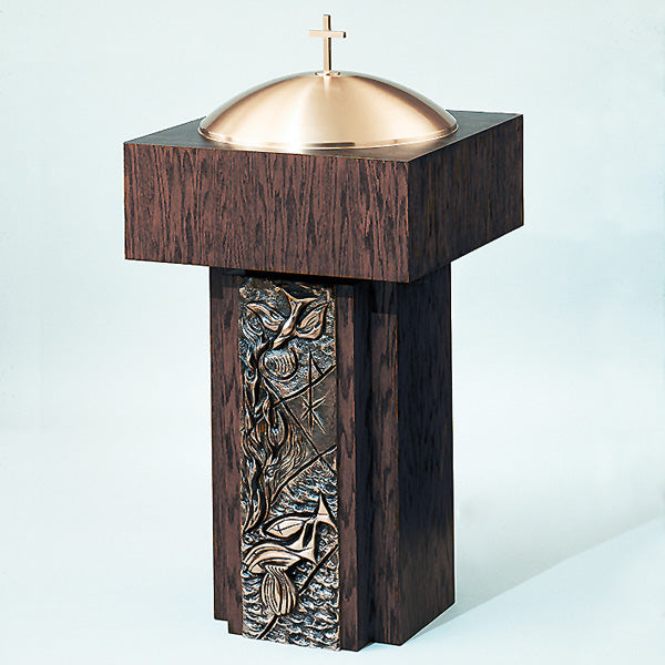 Oak Wood Baptismal Font: 7518 Style - Top 23.5" Square
