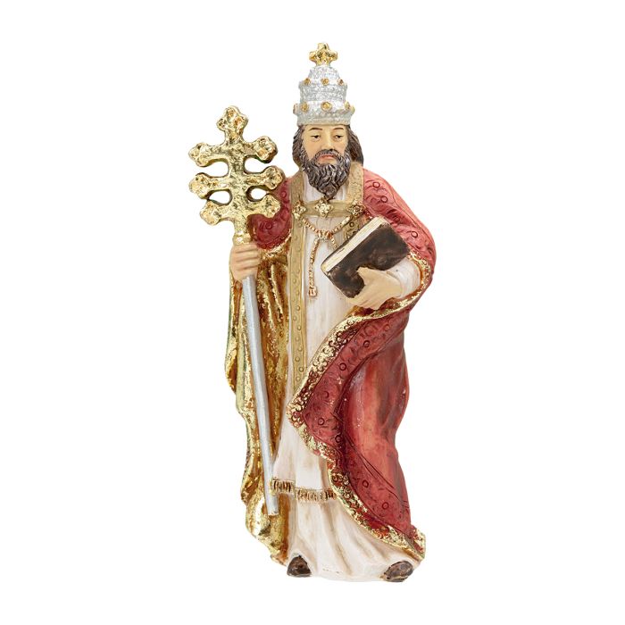 4" Cold Cast Resin Hand Painted Statue of Saint Gregory in a Deluxe Window Box