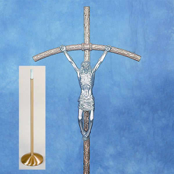 Bronze Floor Processional Crucifix: 7740 Style - 92" Ht
