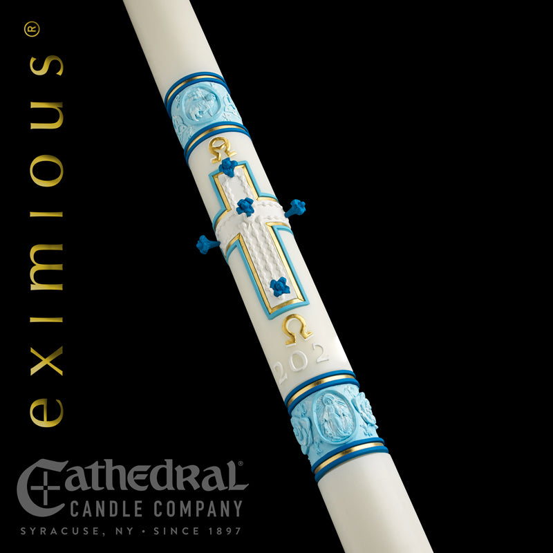The "Most Holy Rosary" Eximious Paschal Candle (17 sizes)