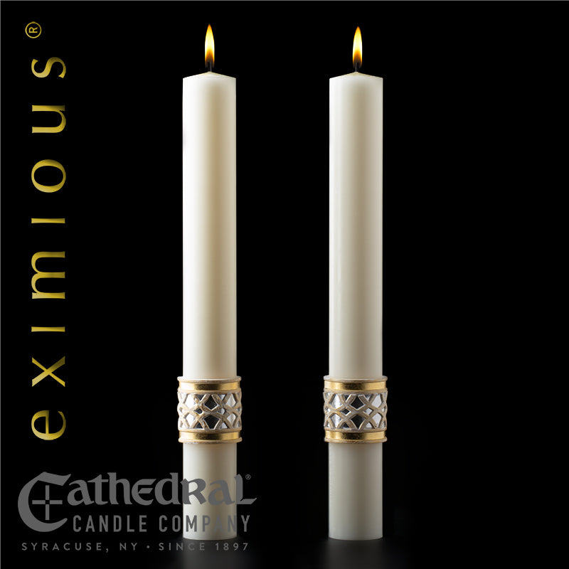 The "Merciful Lamb" Eximious Altar Side Candle - Pair