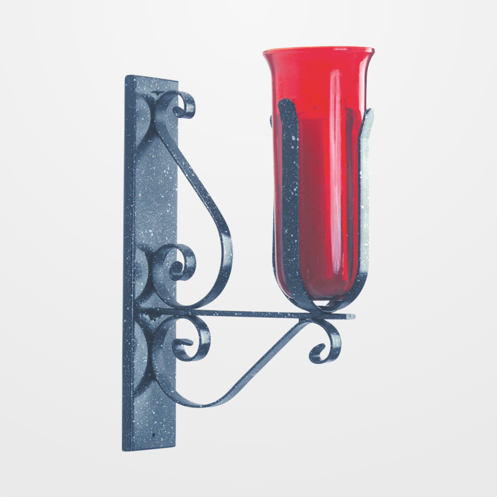 Wrought Iron Wall Bracket Sanctuary Lamp, 16"