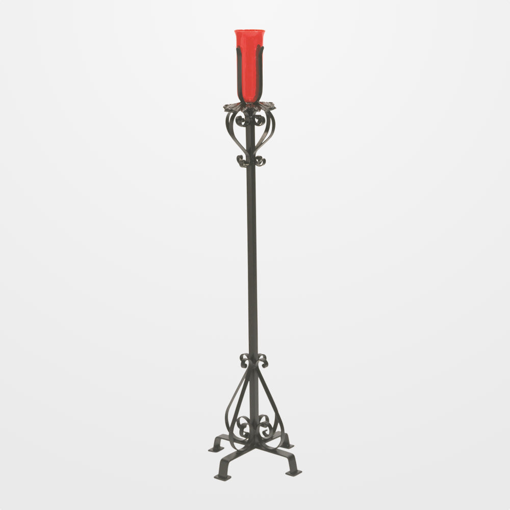 Wrought Iron Standing Floor Sanctuary Lamp, 49"