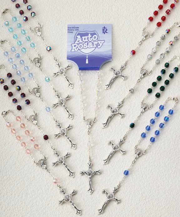 Glass Bead Auto Rosaries (6mm)