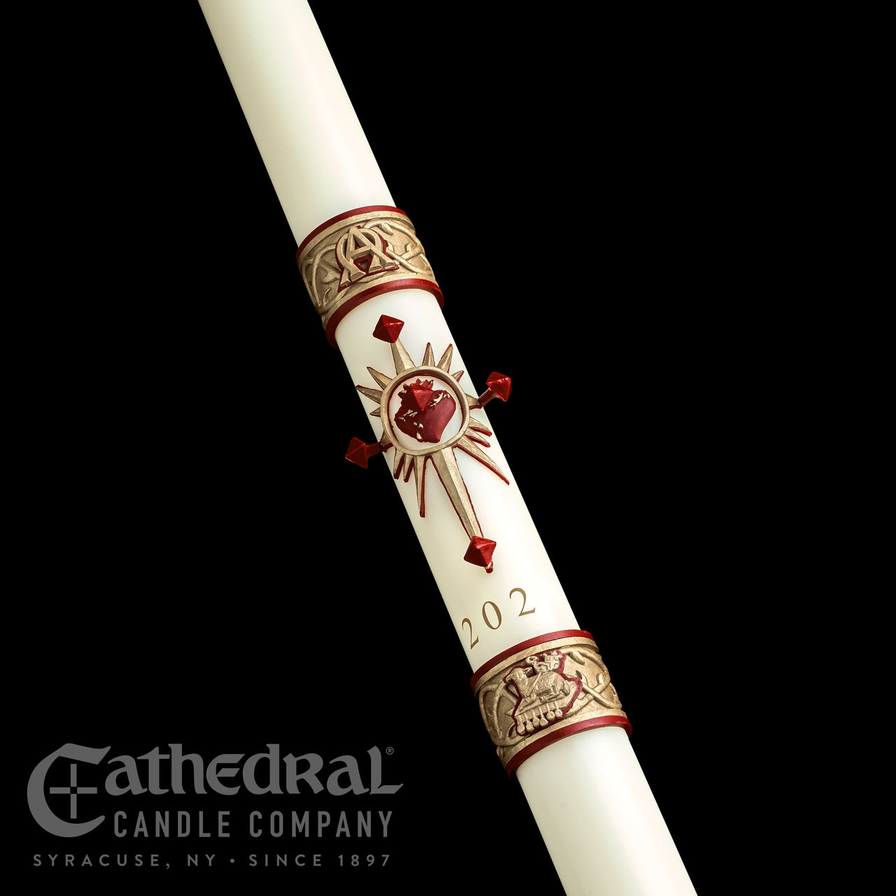 Sacred Heart Sculptwax Paschal Candle