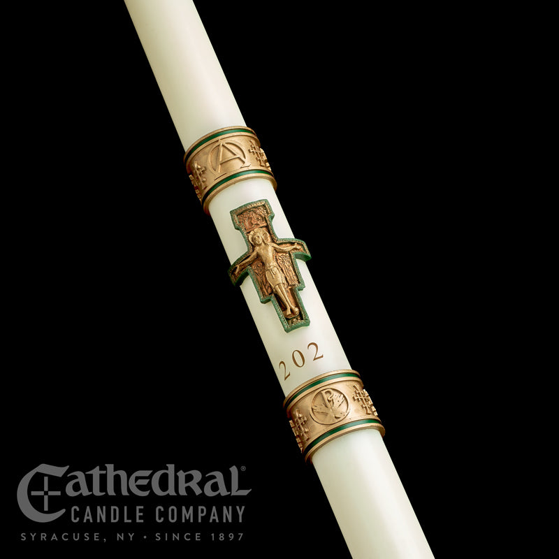 Cross of St. Francis Sculptwax Paschal Candle