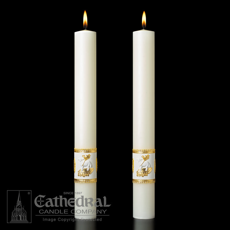 Complementing Altar Candles, Ornamented (Pair)
