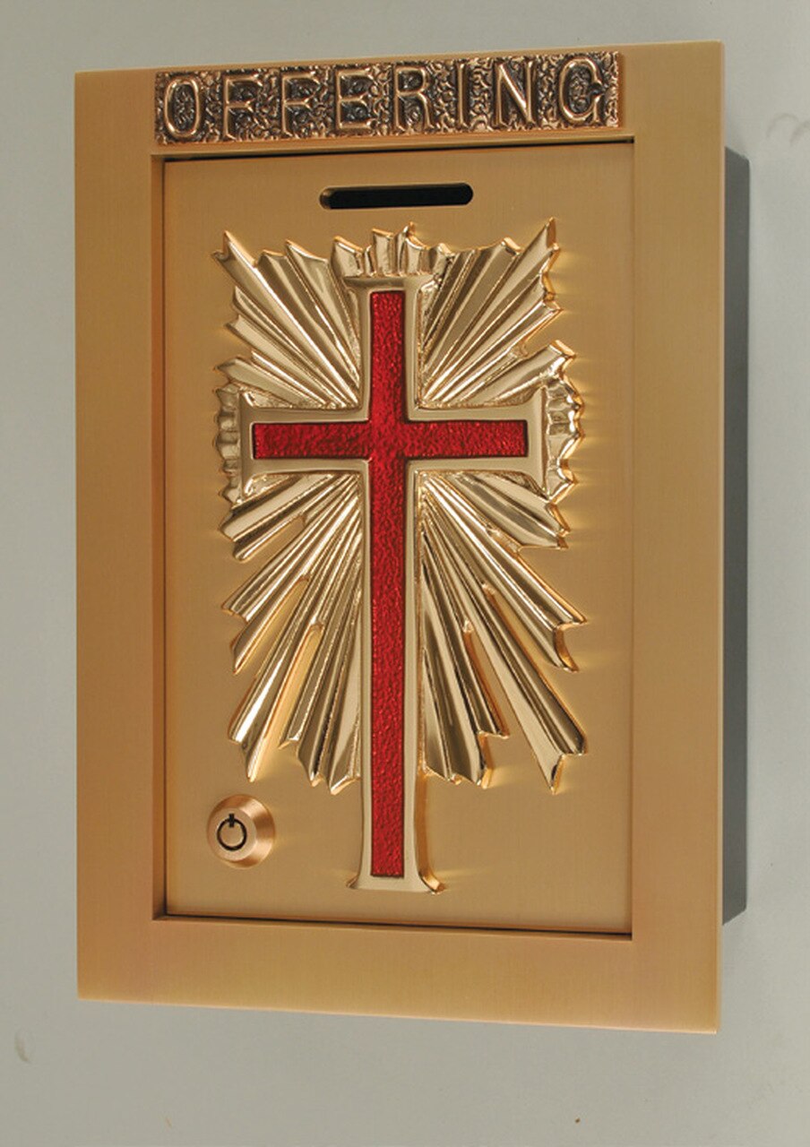 Bronze Offering Box: 8150 Style - 9.5" Ht