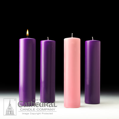 Church Advent Candle Sets - Stearine Pillar (3" x 12)