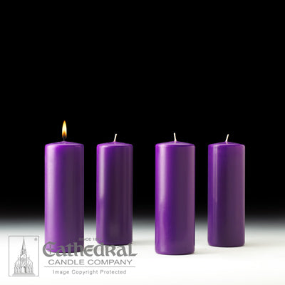 Church Advent Candle Sets - Stearine Pillar (3" x 8")