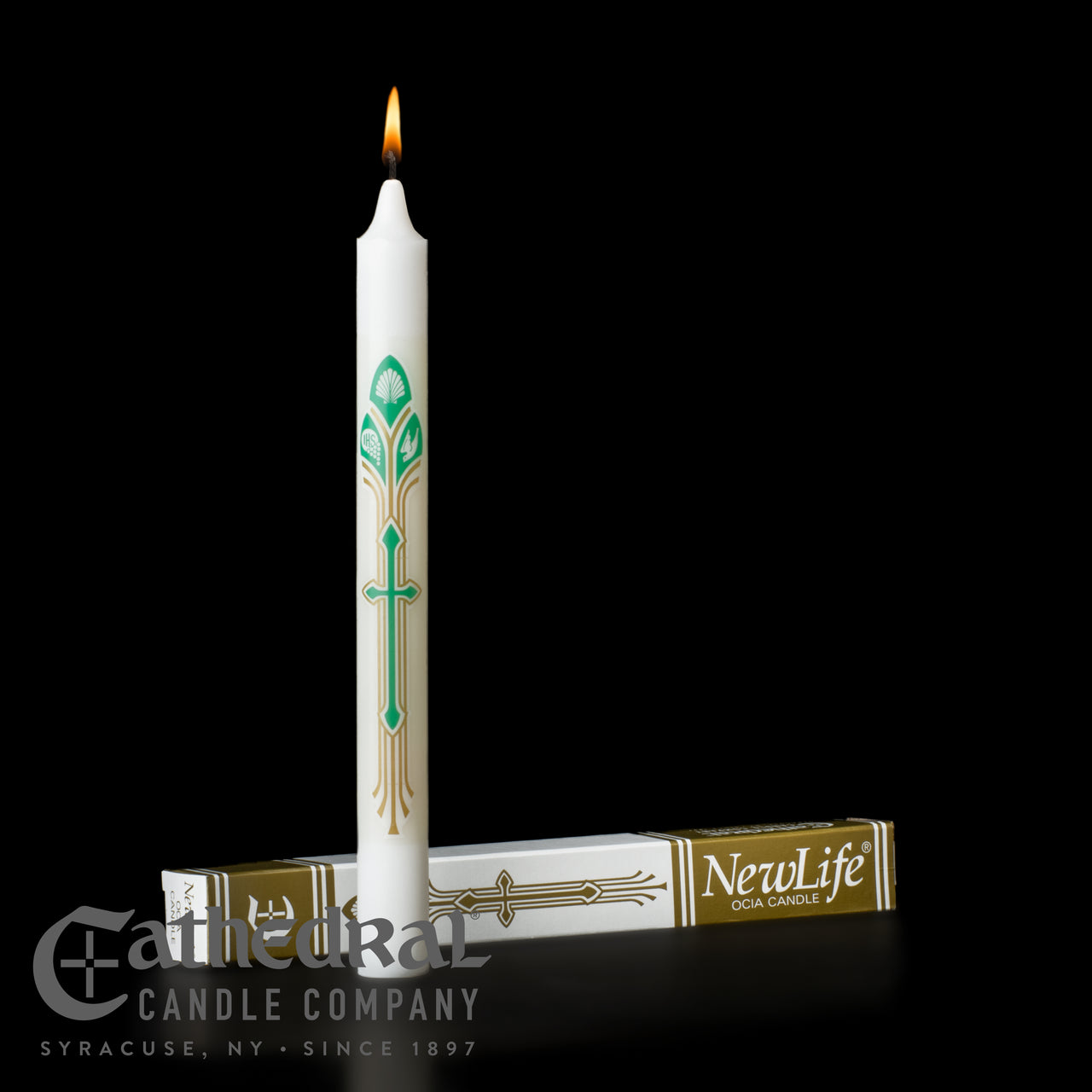 New Life OCIA (RCIA) Candle (7/8" x 9-1/2" PE) - 24/cs