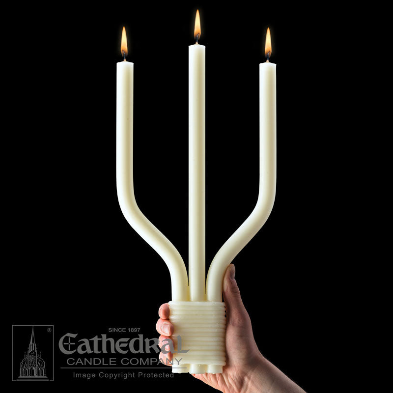 51% Beeswax Greek Triple Candle (1-1/4" x 23" x W13")