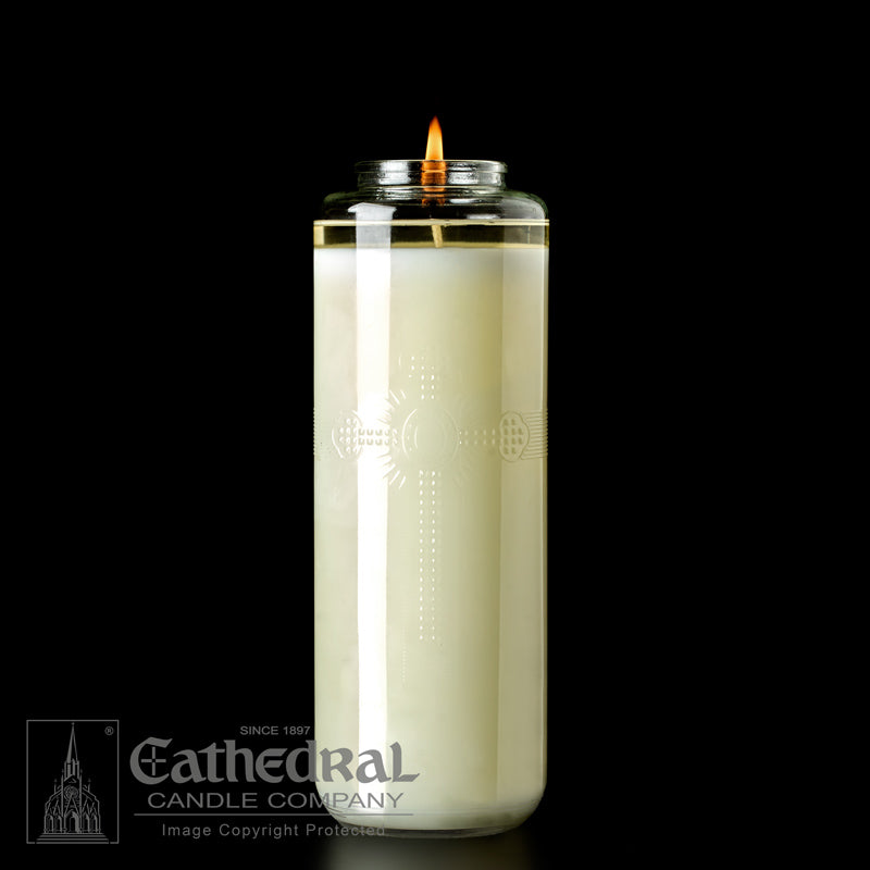 8-Day Bottle Style Prima Sanctum Glass Sanctuary Lights (12/cs)