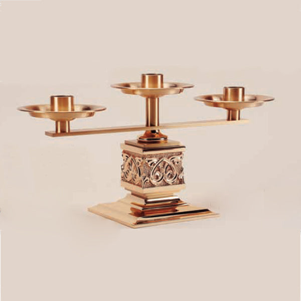 Candélabre d'autel en bronze, combinaison 3, 5, 7, finition légère : style 9013