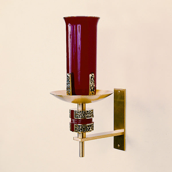 Bronze Sanctuary Lamp With Bracket: 9013 Style - 8" Ht