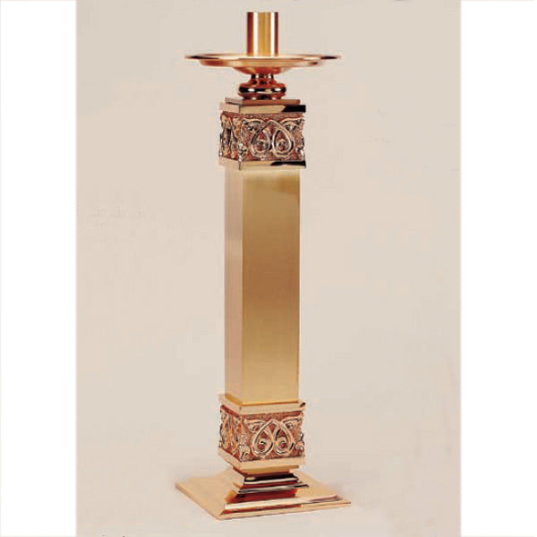 Combination Finish Textured Bronze Altar Candlestick: 9035 Style - 22" Ht