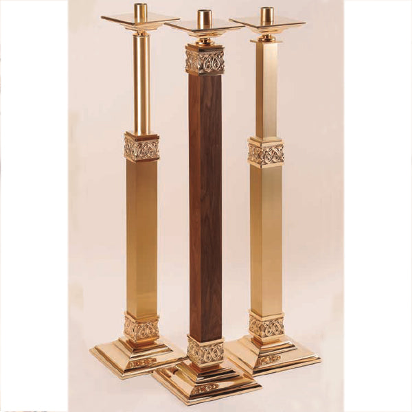 Fixed Combination Finish Floor Candlestick: 9035 Style - 44" Ht