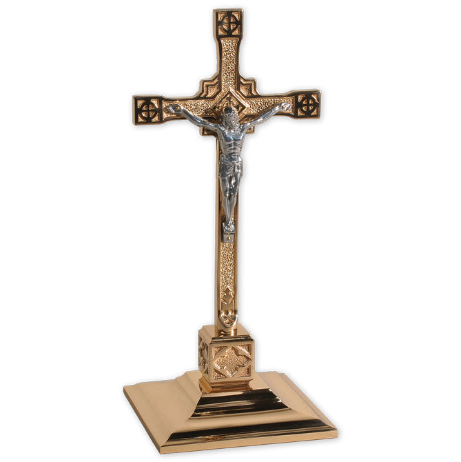 High Polish Bronze Altar Crucifix (A): 9988 Style - 12.5" Ht