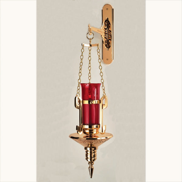 Bronze Hanging Sanctuary Lamp With Bracket (A): 9940 Style - 40" Ht