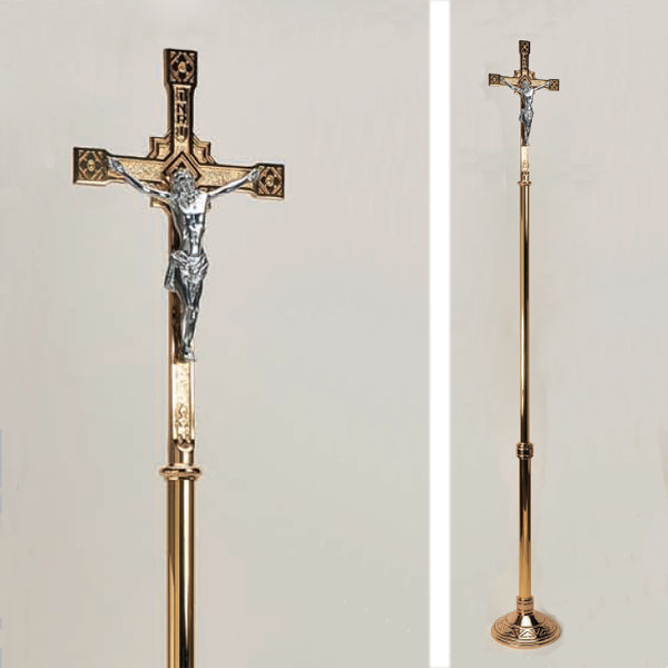 Bronze Processional Crucifix: 9940 Style - 84" Ht
