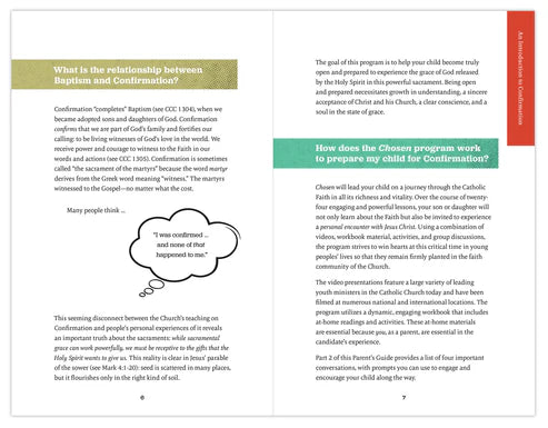 Chosen: Your Journey to Confirmation, Parent's Guide