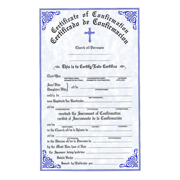 Confirmation Certificate (50/pad)