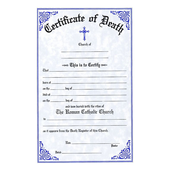 Pad of Death Certificates (pad/50)
