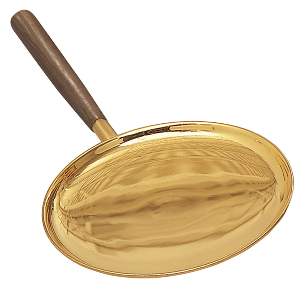 Acolyte Communion Paten - Vinyl Case - Walnut Handle - 7" Dia