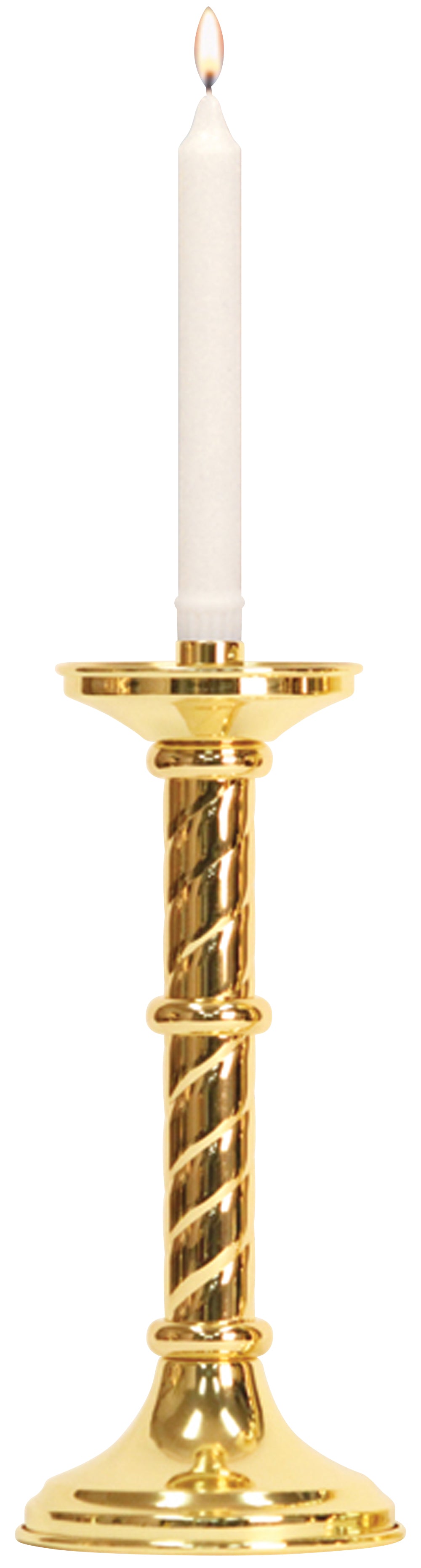 Altar Candlestick - Brass - 12" Ht