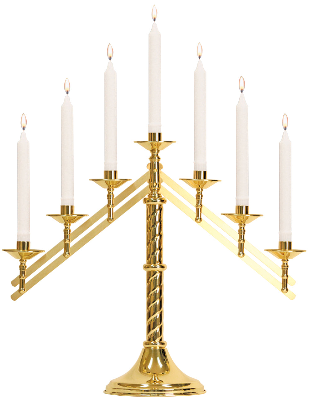 Brass Altar Candelabra - Adjustable