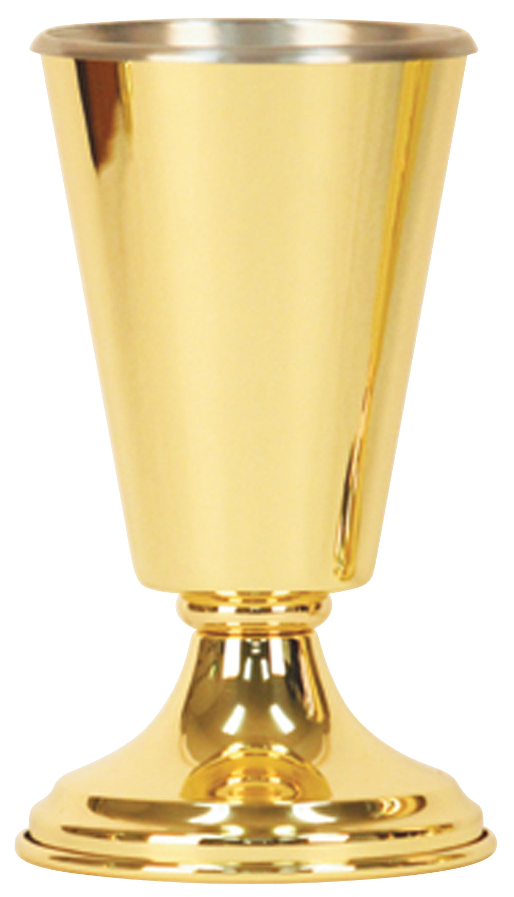 Altar/Table Flower Vase - Brass - Aluminum Liner - 9" Ht