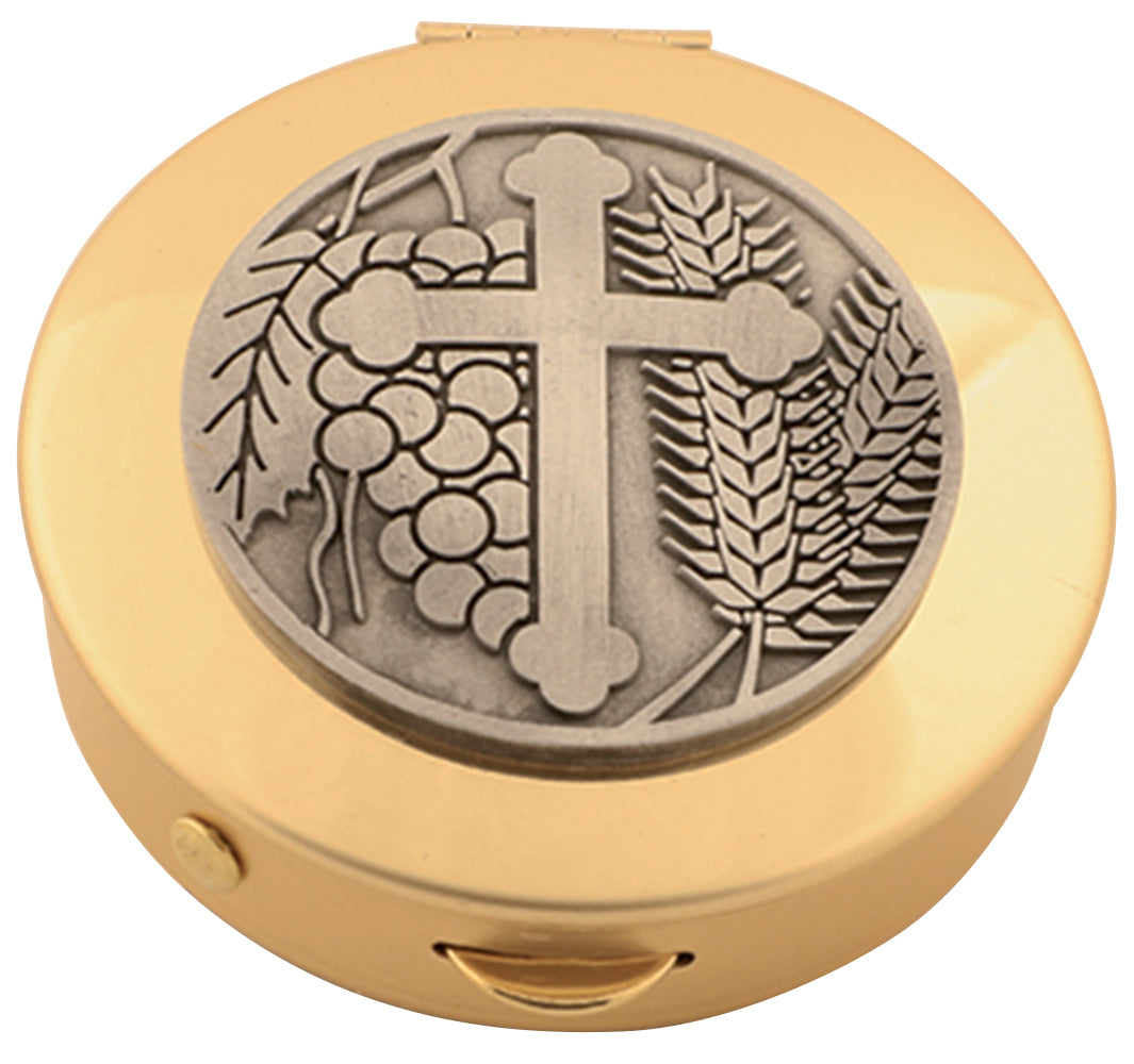 Pyx - Brass/Pewter Cross Medallion