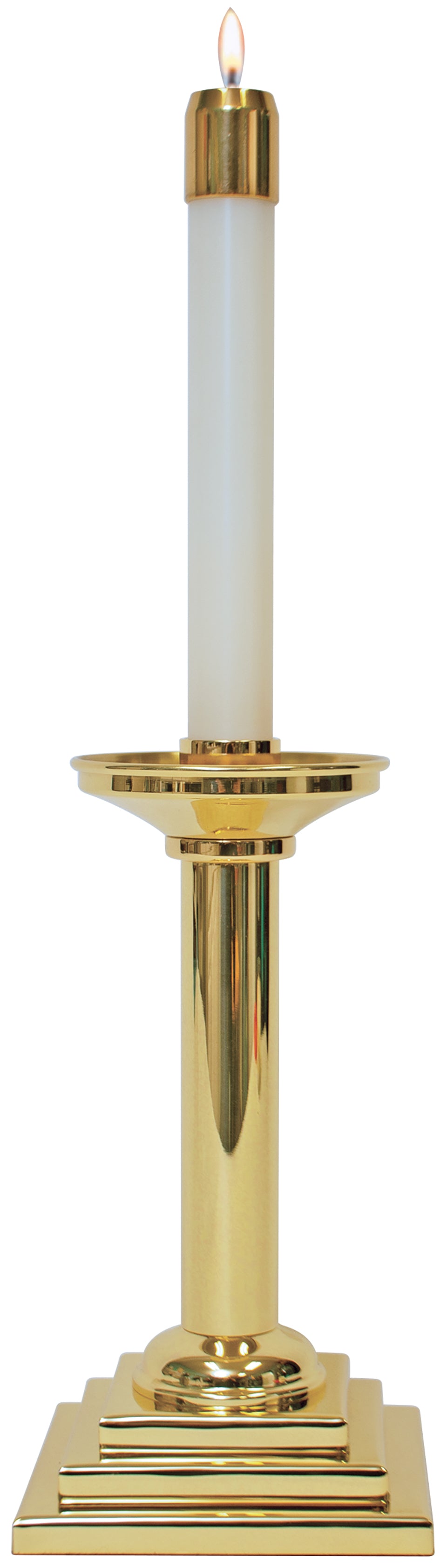 Altar Candlestick - 3 Step Base - 10" Ht