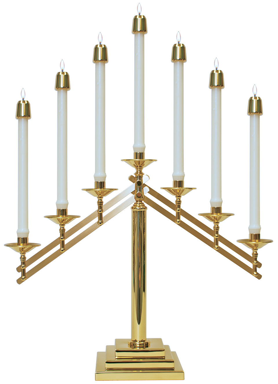Altar Candelabra - Adjustable - 3 Step Base - 7 Lite - 18" Ht