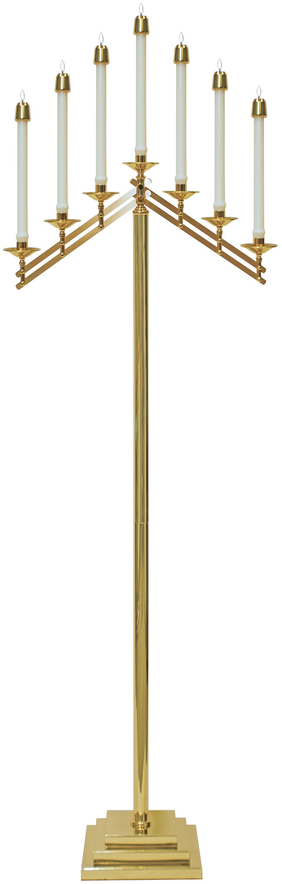 7 Lite - Adjustable Candelabra - 3 Step Base - 7/8" Sockets - 60" Ht