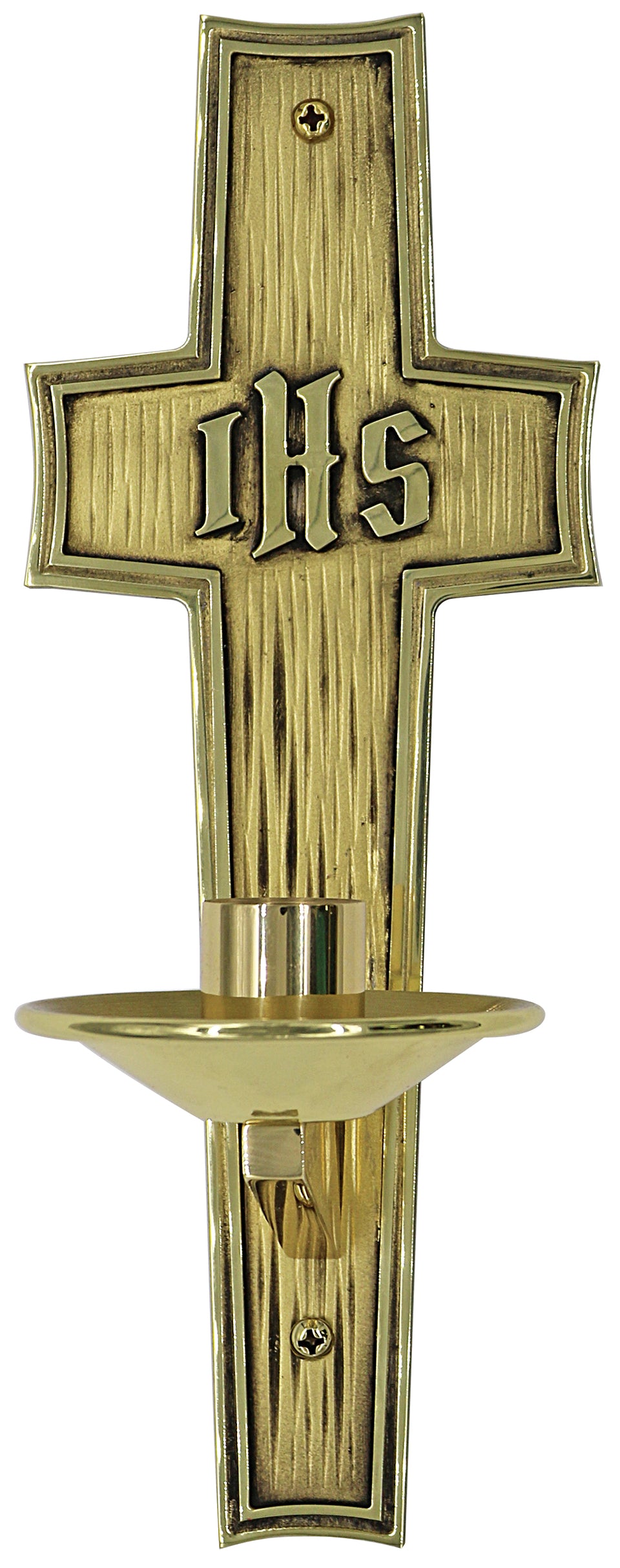 Support de bougie de dédicace – Laiton – Bicolore – 3-3/4" x 10"