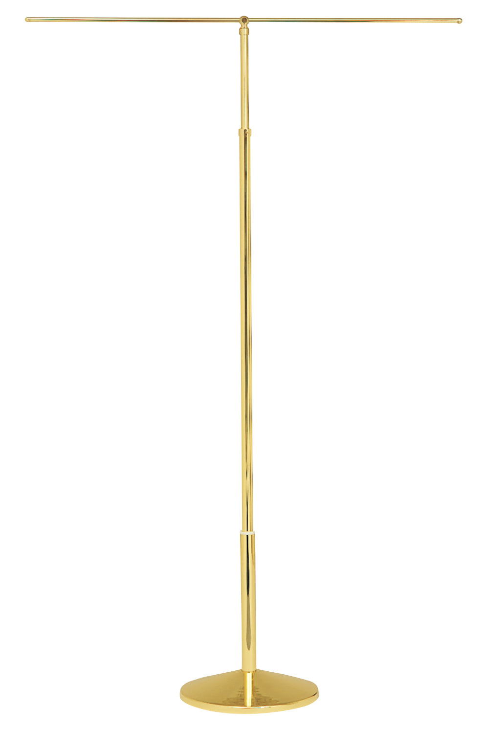 Banner/Tapestry Stand - Polished Brass - Telescoping Shaft - 51" to 90" - Double Cross Bar