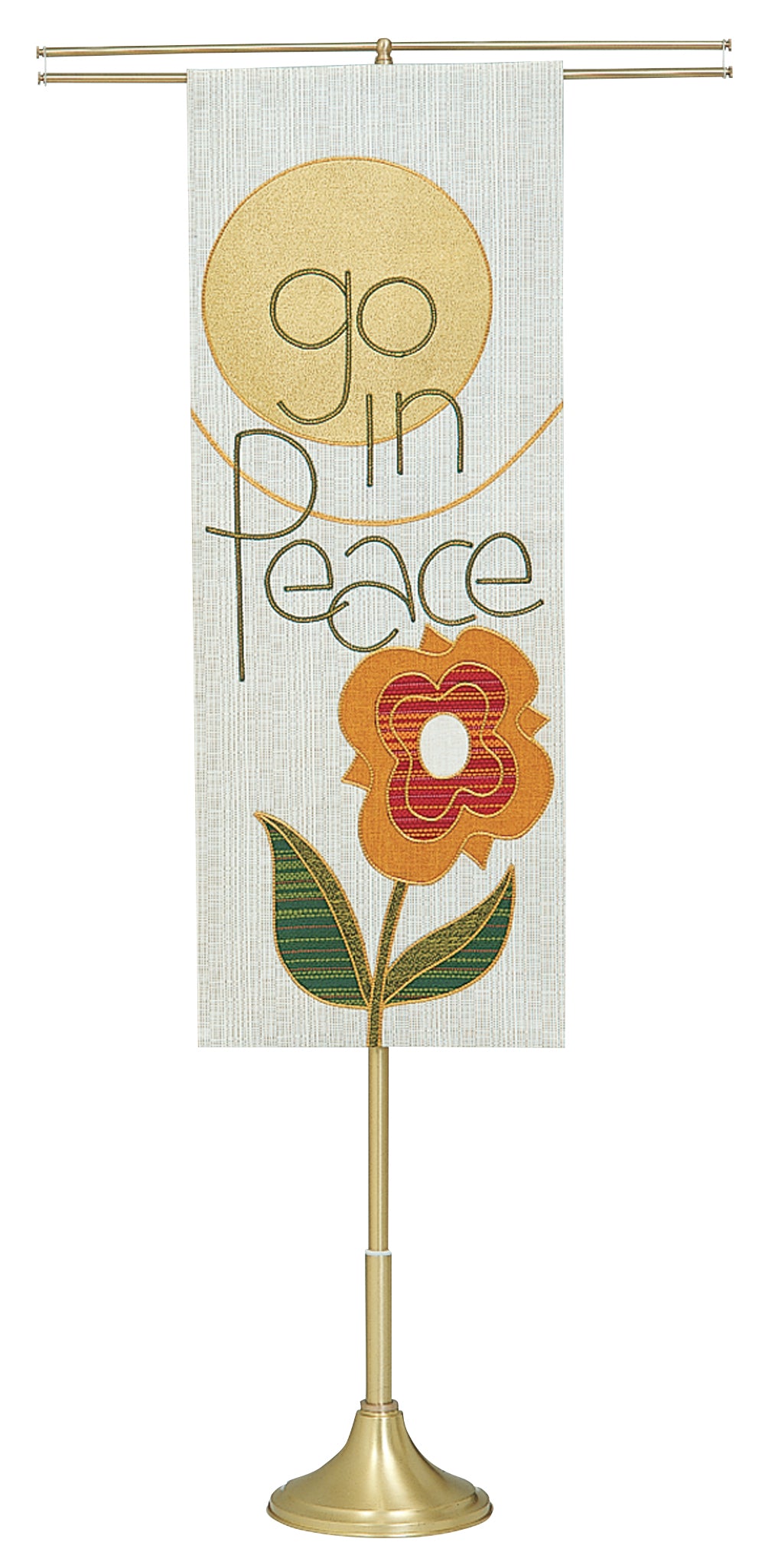 Brass Banner/Tapestry Stand - Double Cross Arm - Telescoping 51˝ to 90˝