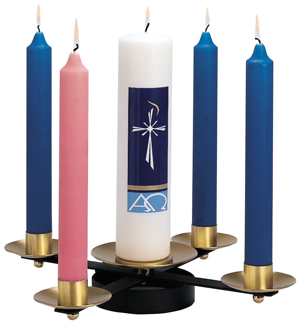 Church Advent Wreath - Wrought Iron - Bobeches - 18" Dia