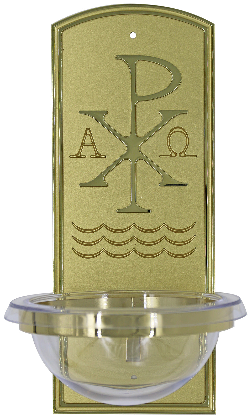 Holy Water Font - Brass - Acrylic Bowl - 4 1/4" Dia